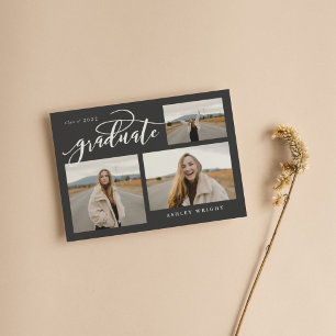 Script Studenten Simple 3 Photo Collage Party Inv Inbjudningar