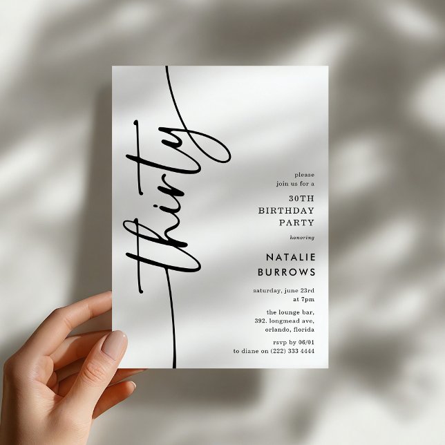 Script Thirty' 30th Birthday Inbjudningar (Skapare uppladdad)