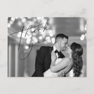 Script Wedding Thank You Post Card Vykort