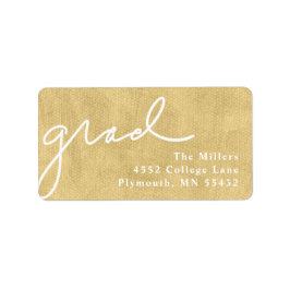 Scripted Grad Guld Adressetikett