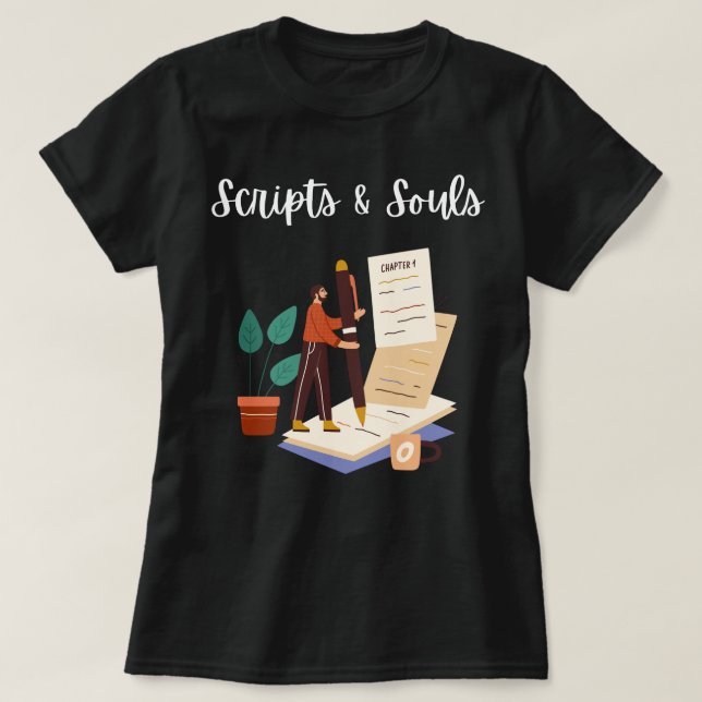 "Scripts & Souls" för psykologer T Shirt (Design framsida)