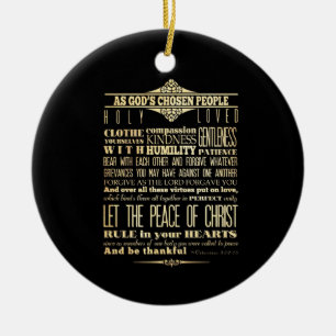 Scriptural bibelVerse - den Colossians 3:12 - 13 Julgransprydnad Keramik