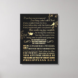 Scriptural bibelVerse - Philippians2:1 - 5 Canvastryck