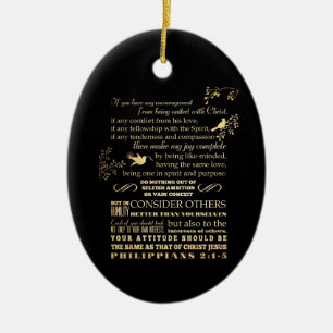 Scriptural bibelVerse - Philippians2:1 - 5 Julgransprydnad Keramik