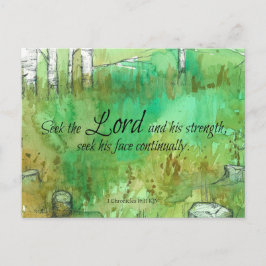 Scripture 1 Chronicles 16:11 Bible Verse Forest Vykort