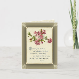 Scripture Bröllop Giftermål Blommigt Kort