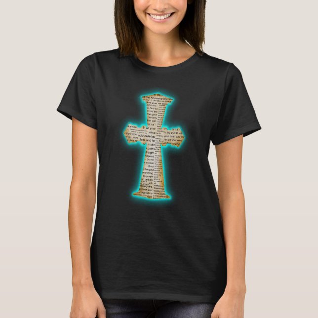 Scripture Cross Shirt T Shirt (Framsida)