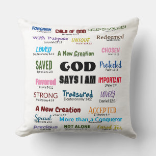 Scripture Dekorativ kudde gud säger: