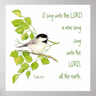 Scripture, inspirational, Psalm 96:1 Bird, Natur Poster