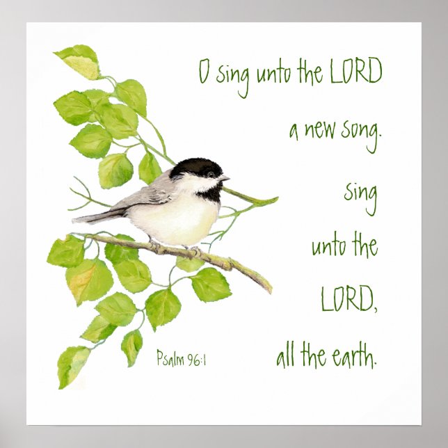 Scripture, inspirational, Psalm 96:1 Bird, Natur Poster (Framsidan)