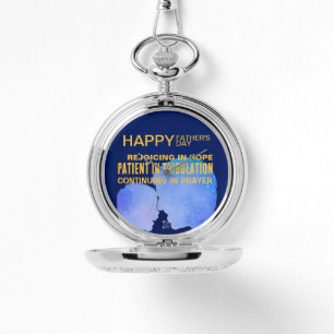 Scripture Pocket Watch Fars dag Romans 12:12 Armbandsur