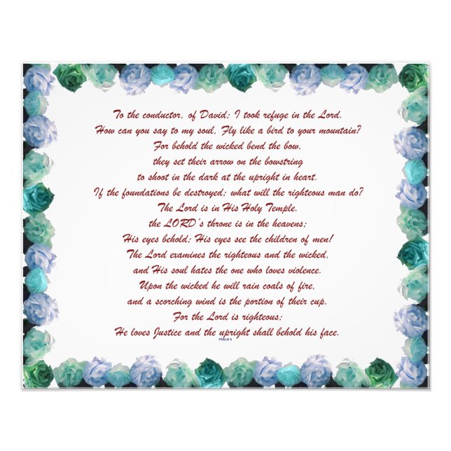 Scripture, Psalm 11, Bible Verse Fototryck (Framsidan)