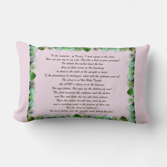 Scripture, Psalm 11, Bible Verse Lumbarkudde (Framsida)
