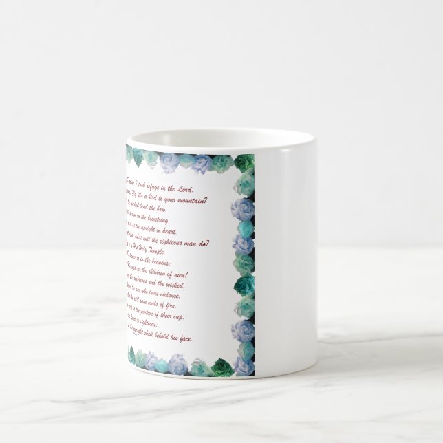 Scripture, Psalm 11, Bible Verse Magisk Mugg (Center)