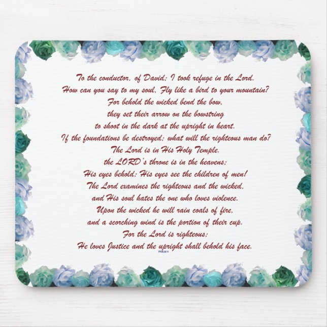 Scripture, Psalm 11, Bible Verse Musmatta (Framsidan)