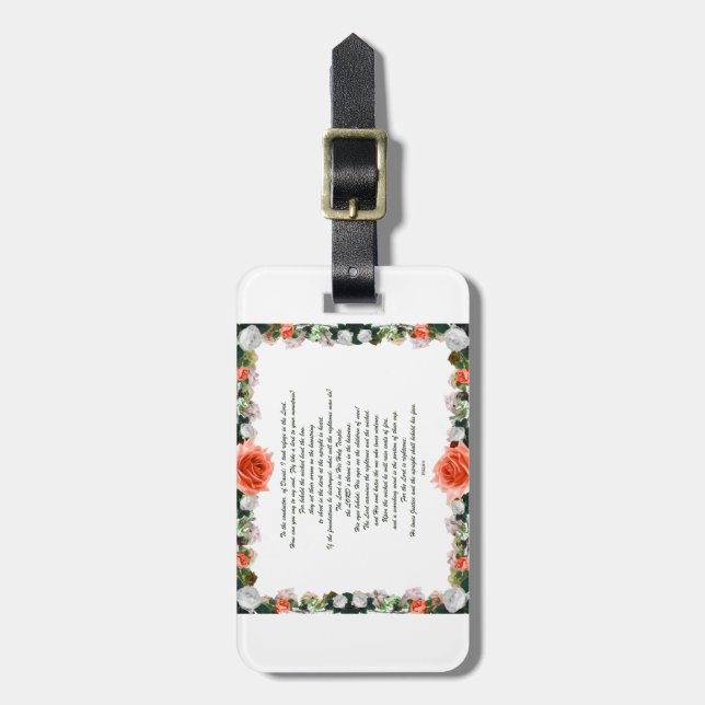 Scripture, Psalm 11, Botanic Bagagebricka (Vertikal Framsida)