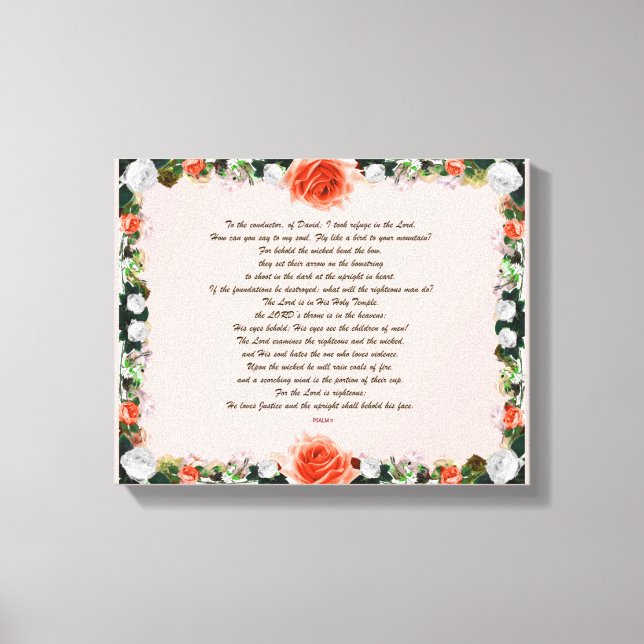 Scripture, Psalm 11, Botanic Canvastryck (Framsida)