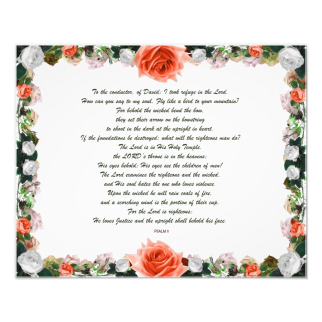 Scripture, Psalm 11, Botanic Fototryck (Framsidan)