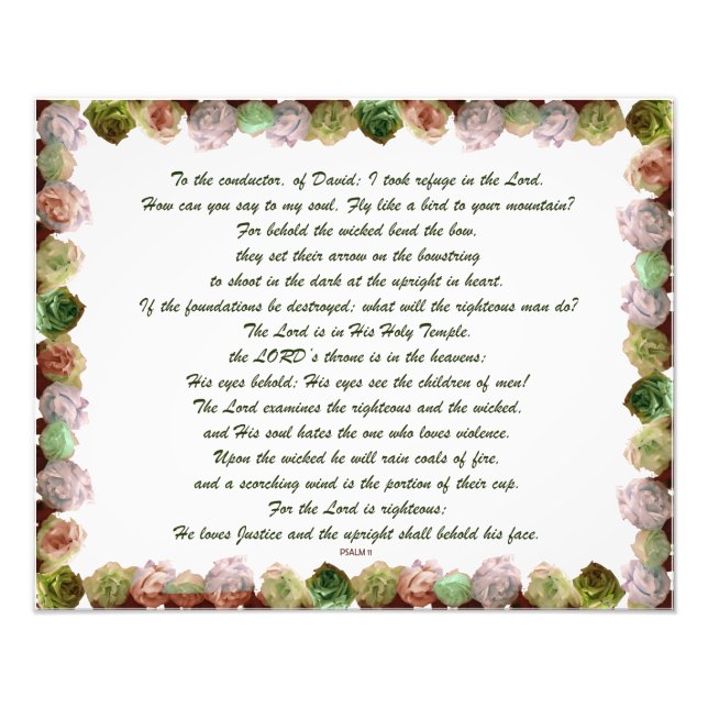 Scripture, Psalm 11, Grönt Grått Ro Fototryck (Framsidan)