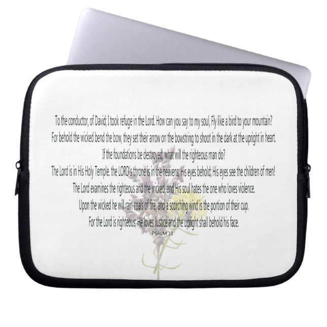 Scripture, Psalm 11, Laptop Fodral (Framsidan)