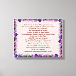 Scripture, Psalm 11, Purple Roses Canvastryck