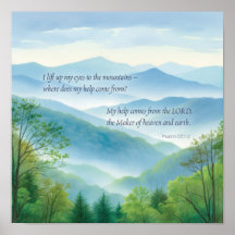 Scripture Psalm 121 I Hiss Up My Ögon to Mountains