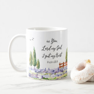 Scripture Psalm 25:1,jag satte min pålitliga blueb Kaffemugg
