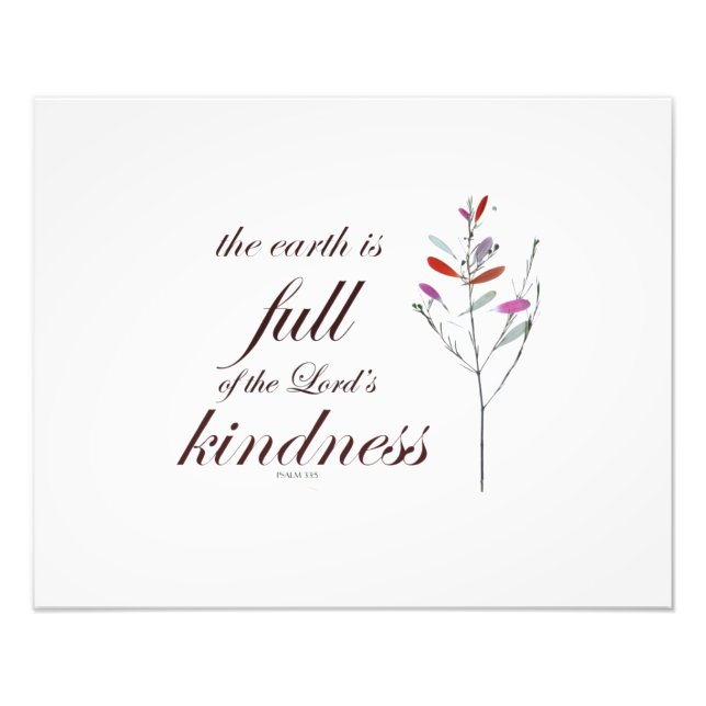 Scripture, Psalm 33, Kindness, Fototryck (Framsidan)
