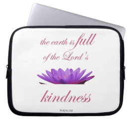Scripture, Psalm 33, Lord's Kindness Lila Lotus Laptop Fodral