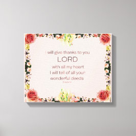 Scripture Psalm 9, Floral Canvastryck