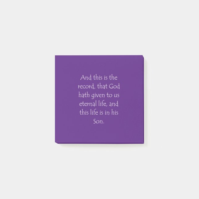 Scripture Quote 1 John 5 11 Post-it Block (Framsida)