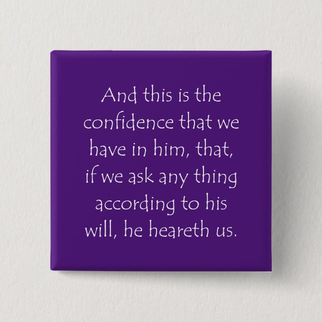 Scripture Quote 1 John 5 14 Knapp (Framsida)