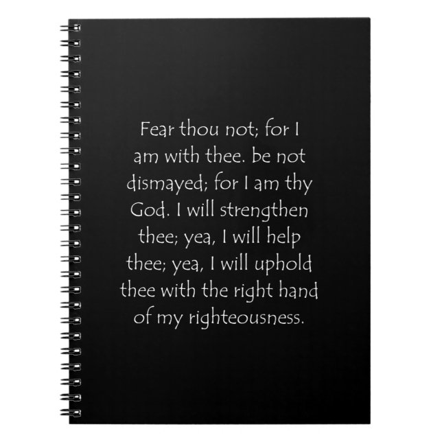 Scripture Quote Isaiah 41 10 Anteckningsbok (Framsidan)