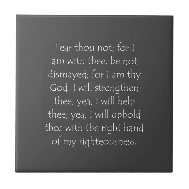 Scripture Quote Isaiah 41 10 Kakelplatta (Framsidan)