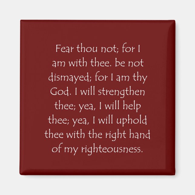 Scripture Quote Isaiah 41 10 Magnet (Framsidan)