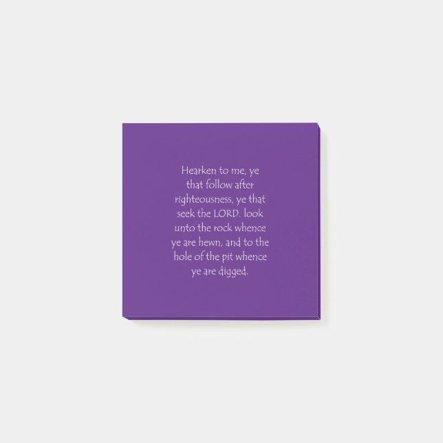 Scripture Quote Isaiah 51 1 Post-it Block (Framsida)