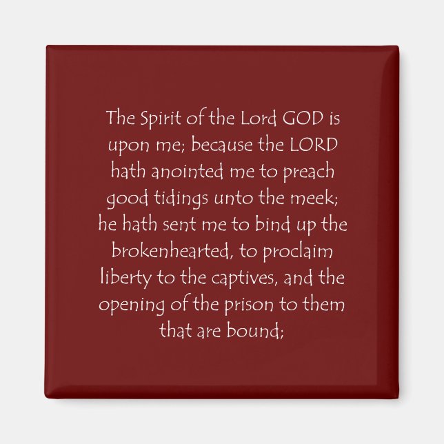 Scripture Quote Isaiah 61 1 Magnet (Framsidan)