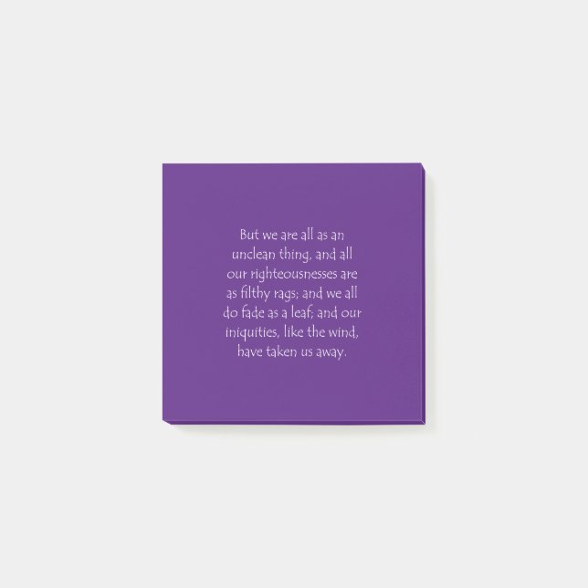 Scripture Quote Isaiah 64 6 Post-it Block (Framsida)