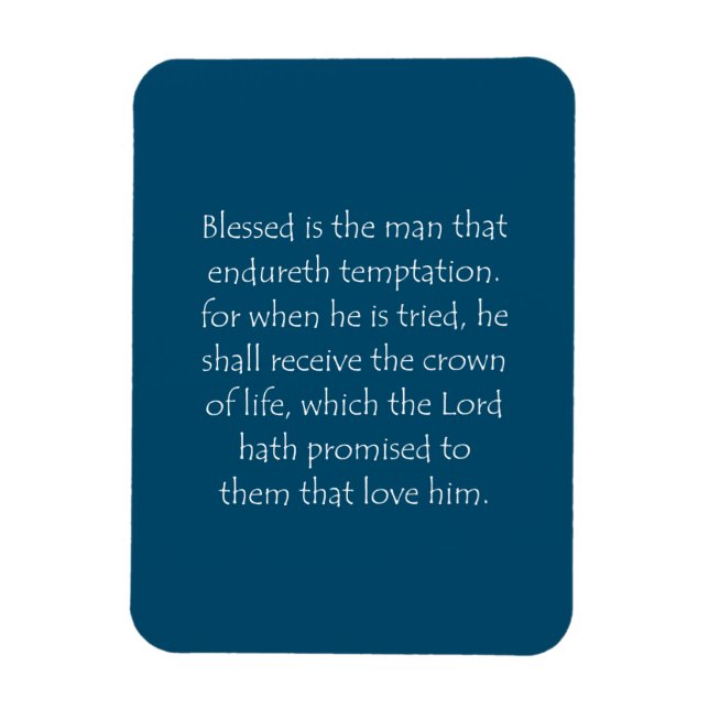 Scripture Quote James 1 12 Magnet (Vertikal)