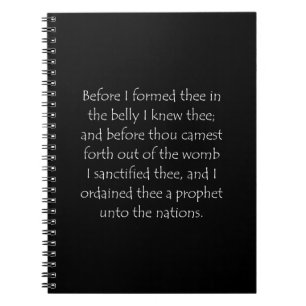 Scripture Quote Jeremiah 1 5 Anteckningsbok
