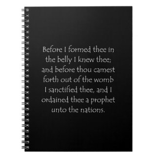 Scripture Quote Jeremiah 1 5 Anteckningsbok