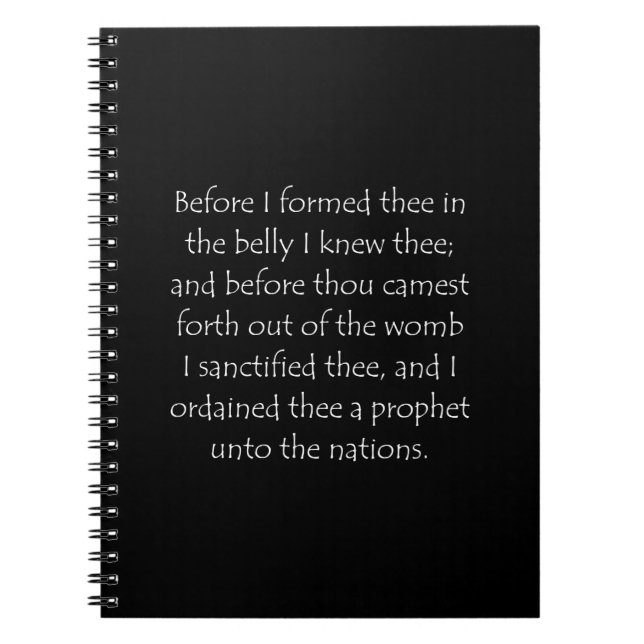 Scripture Quote Jeremiah 1 5 Anteckningsbok (Framsidan)