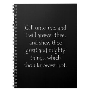 Scripture Quote Jeremiah 33 3 Anteckningsbok