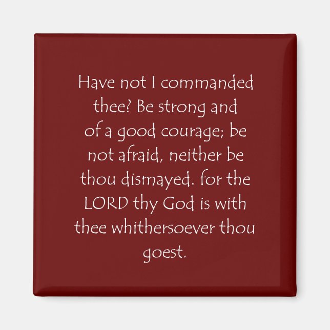 Scripture Quote Joshua 1 9 Magnet (Framsidan)