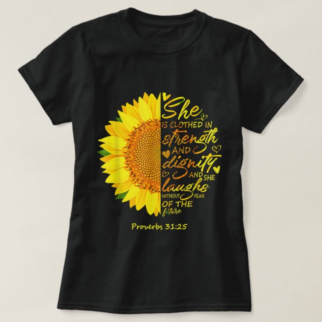 Scripture Religiösa Christian Bible Verse Sunflowe T Shirt (Design framsida)