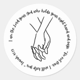 Scripture Sticker (Isaiah 41:13) Runt Klistermärke