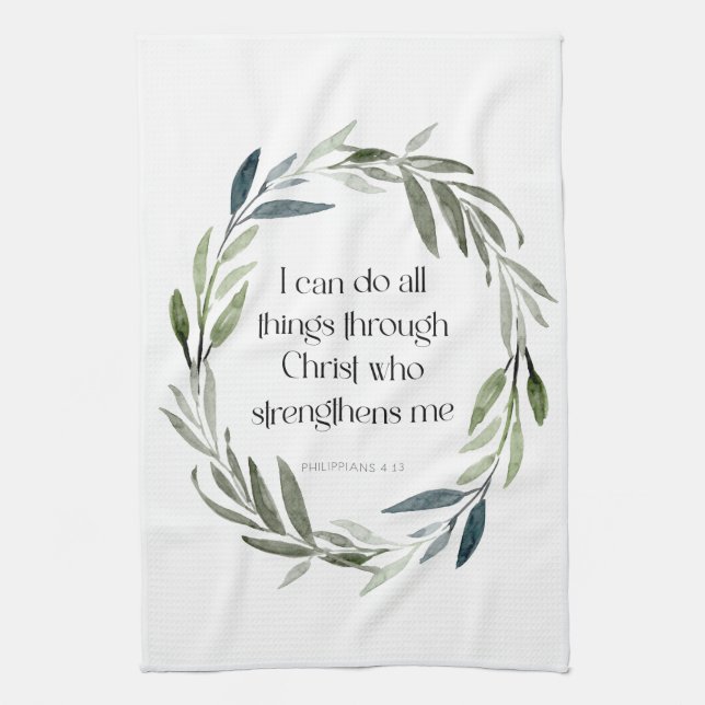 Scripture Tea-Towel | Filippinerna 4:13 Kökshandduk (Vertikal)