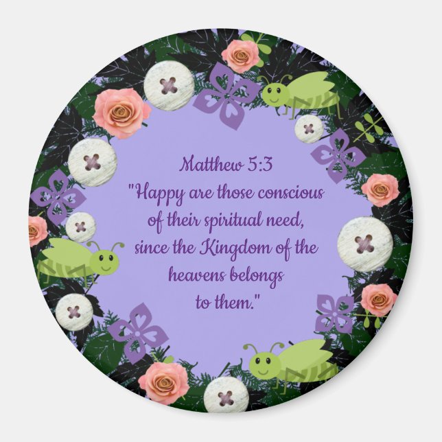 Scripture Verse Andlig Message Kingdom Magnet (Framsidan)