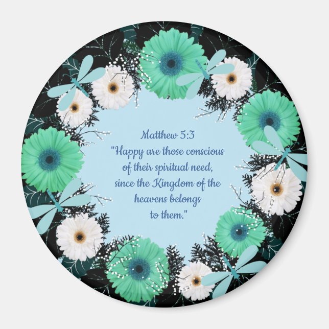 Scripture Verse Andlig Message Kingdom Magnet (Framsidan)