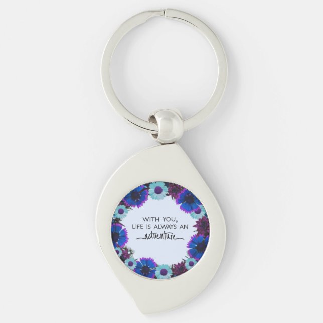 Scripture Verse Andlig Message Kingdom Swirl Silverfärgad Nyckelring (Framsidan)